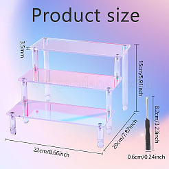3-Layer Rectangle Acrylic Minifigures Organizer Display Risers&nbsp;ODIS-WH0038-56