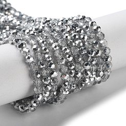 Half Plated Faceted Rondelle Glass Bead Strands&nbsp;EGLA-S095-3mm-03