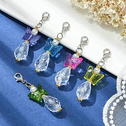 Butterfly Transparent Acrylic Beads Pendants&nbsp;HJEW-JM00574
