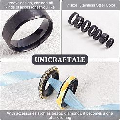 14Pcs 7 Size 201 Stainless Steel Plain Band Ring for Men Women&nbsp;RJEW-DC0001-06A