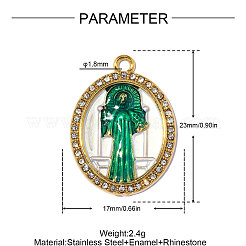 304 Stainless Steel Enamel Pendants&nbsp;STAS-OY017-89G