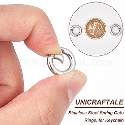 4Pcs Smooth 304 Stainless Steel Spring Gate Rings&nbsp;STAS-UN0041-72