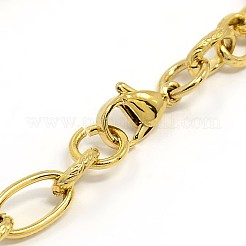 Fashionable 304 Stainless Steel Figaro Cable Chain Bracelets&nbsp;STAS-A028-B094