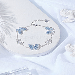 1Pc Alloy Rhinestone Butterfly Link Chain Bracelets for Women&nbsp;BJEW-LP0002-39