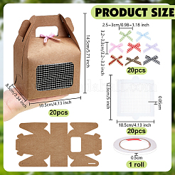 20Pcs Rectangle Kraft Paper Desserts Packing Tote Boxes&nbsp;CON-OC0001-84