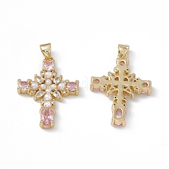 Rack Plating Brass Micro Pave Cubic Zirconia Pendants&nbsp;KK-G451-02G