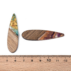 Opaque Resin & Walnut Wood Pendants&nbsp;RESI-T060-56M