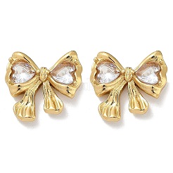 Bowknot 304 Stainless Steel Glass Stud Earrings&nbsp;EJEW-M105-02G