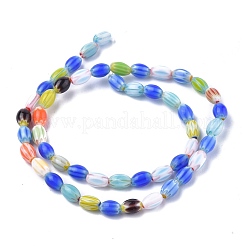 Oval Handmade Millefiori Glass Beads Strands&nbsp;LK-R004-85