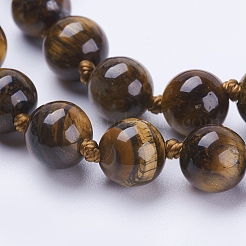 Natural Tiger Eye Beaded Necklaces&nbsp;NJEW-P202-36-A31