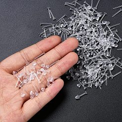 1000Pcs 2 Style Eco-Friendly Plastic Stud Earring Findings&nbsp;KY-YW0001-11