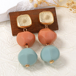 Alloy Resin Stud Dangle Earrings for Women&nbsp;WG480A2-01