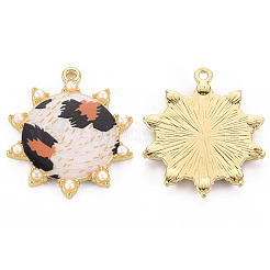 Rack Plating Printed Alloy Pendants&nbsp;ENAM-Q445-010C-NR