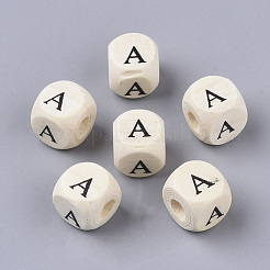 Printed Natural Wood Beads&nbsp;WOOD-T026-001