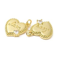 Brass Pave Cubic Zirconia  Pendants&nbsp;KK-Z028-02G
