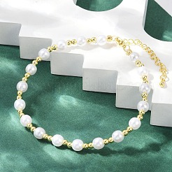 ABS Imitation Pearl Round Beads Bracelets for Women&nbsp;BJEW-M104-01G