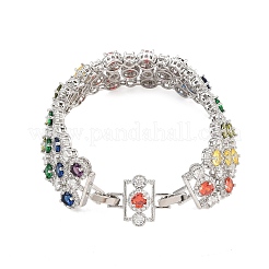 Platinum Tone Brass Micro Pave Cubic Zirconia Tennis Bracelets&nbsp;BJEW-B160-11P