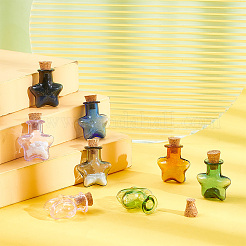 8Pcs 8 Colors Mini High Borosilicate Glass Bottle Bead Containers&nbsp;BOTT-DR0001-01