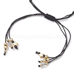 Natural White Jade & Howlite & Dyed Yellow Jade & Nylon Thread Adjustable Multi-strand Bracelets&nbsp;BJEW-MZ00238-01