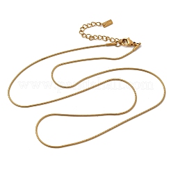 1MM 304 Stainless Steel Round Snake Chain Necklaces for Women&nbsp;NJEW-Z091-10G