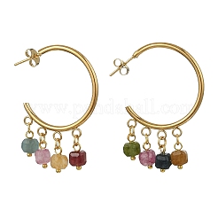 Natural Multicolor Tourmaline  Stud Tassel Earring&nbsp;EJEW-JE07221
