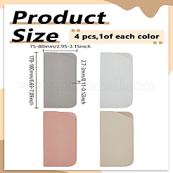 4Pcs 4 Colors Imitation Leather Slip-in Glasses Case&nbsp;AJEW-LP0002-30C