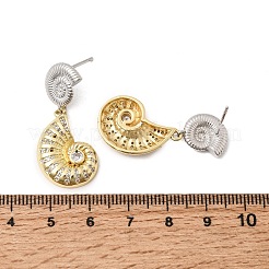 Brass Micro Pave Cubic Zirconia Stud Dangle Earrings&nbsp;EJEW-G471-11GP-02