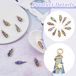10Pcs Electroplated Raw Rough Natural Quartz Crystal Copper Wire Wrapped Pendants&nbsp;FIND-FH0009-12A