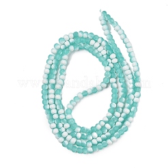 Frosted Crackle Glass Beads Strands&nbsp;GLAA-U001-4mm-M