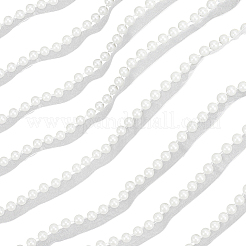 5Yards Polyester with Plastic Pearl Ribbon&nbsp;OCOR-CY0004-14B
