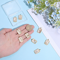 9Pcs 9 Styles Brass Micro Pave Cubic Zirconia Pendants with Enamel&nbsp;KK-DR0001-64