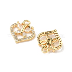 Brass Micro Pave Cubic Zirconia Pendants&nbsp;KK-D373-01E-G