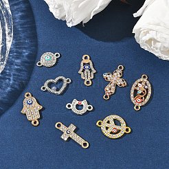 10Pcs 10 Styles Alloy Rhinestone Links/Connectors&nbsp;ALRI-YW0001-31