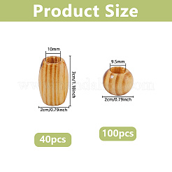 140Pcs 2 Styles Wood Beads&nbsp;WOOD-DC0001-41