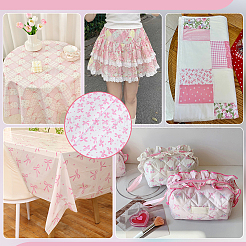 Bowknot Pattern Cotton Fabric&nbsp;DIY-WH0504-973B