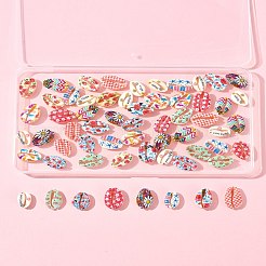 60Pcs 12 Styles Printed Natural Shell Beads&nbsp;BSHE-FS0001-08