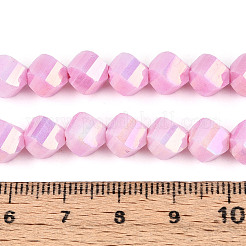 Anti-Tarnish Electroplate Glass Beads Strands&nbsp;GLAA-T025-8mm-14H
