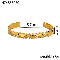 304 Stainless Steel Cuff Bangles for Women&nbsp;STAS-OY018-03G