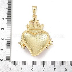 Brass Enamel Cubic Zirconia Pendants&nbsp;KK-L251-35G