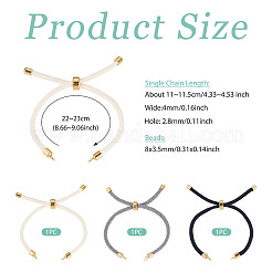 3Pcs 3 Colors Round Nylon Twisted Cord Slider Bracelet Making&nbsp;MAK-TA0001-32