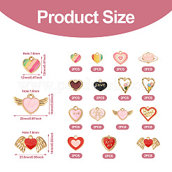 30pcs 15 styles Alloy Enamel Pendants&nbsp;ENAM-TA0001-98