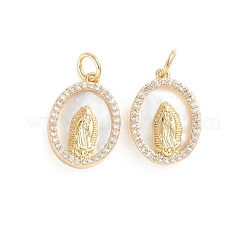 Brass Cubic Zirconia Pendants for Religion&nbsp;ZIRC-E164-49G