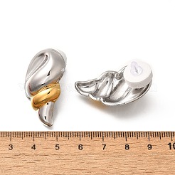 304 Stainless Steel Two Tone Stud Earrings&nbsp;LS-EJEW-G422-04GP-03
