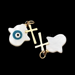 Natural Freshwater Shell & 304 Stainless Steel Pendants&nbsp;PALLOY-JF05796