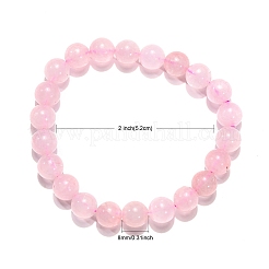 Natural Rose Quartz Beaded Stretch Bracelets&nbsp;B072-1