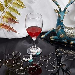 100Pcs 2 Colors 316 Surgical Stainless Steel Wine Glass Charms Rings&nbsp;STAS-UN0028-95B