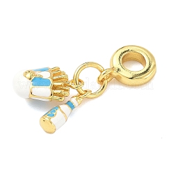 Brass Enamel European Dangle Charms&nbsp;KK-I355-21G-02
