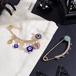 2Pcs 2 Colors Brass Brooch Findings&nbsp;KK-PH0013-71