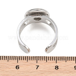 Hollow Heart 304 Stainless Steel Cuff Ring Components&nbsp;SA-CBA82C8-02C-P