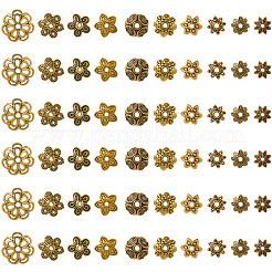300Pcs 10 Styles Tibetan Style Alloy Bead Caps&nbsp;TIBE-SP0001-24